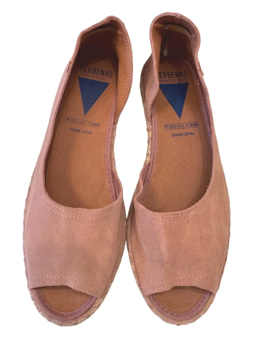 Verbenas Spain Cruz Suede Espadrille Size 40 Leather Open Toe NWOB US